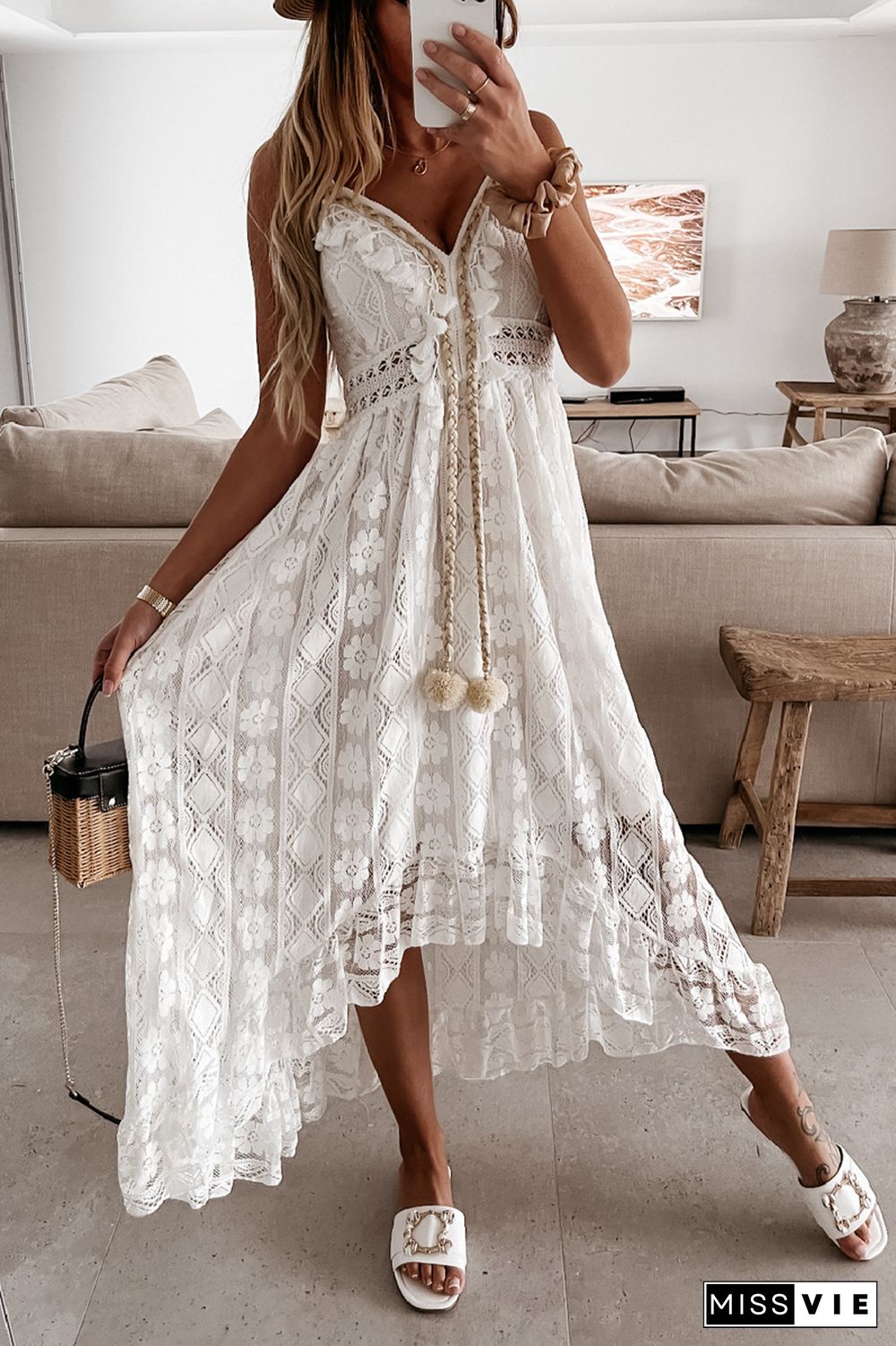 KarliDress Lace Sling Swing Maxi Dress P12604