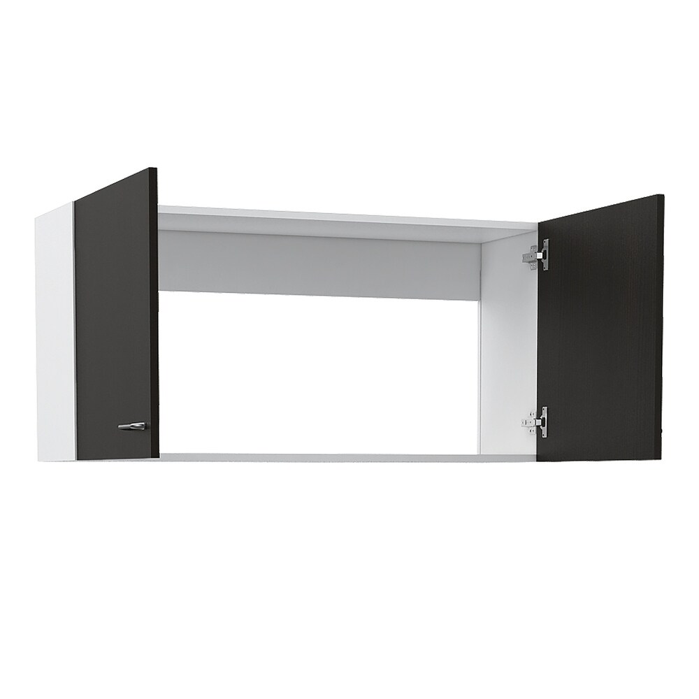 Wall Cabinet Toran  Two Shelves  Double Door  Black Wengue Finish High quality and durable