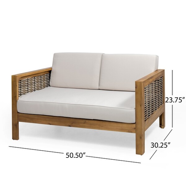 Linwood 4piece Acacia Wood Patio Chat Set by Christopher Knight Home