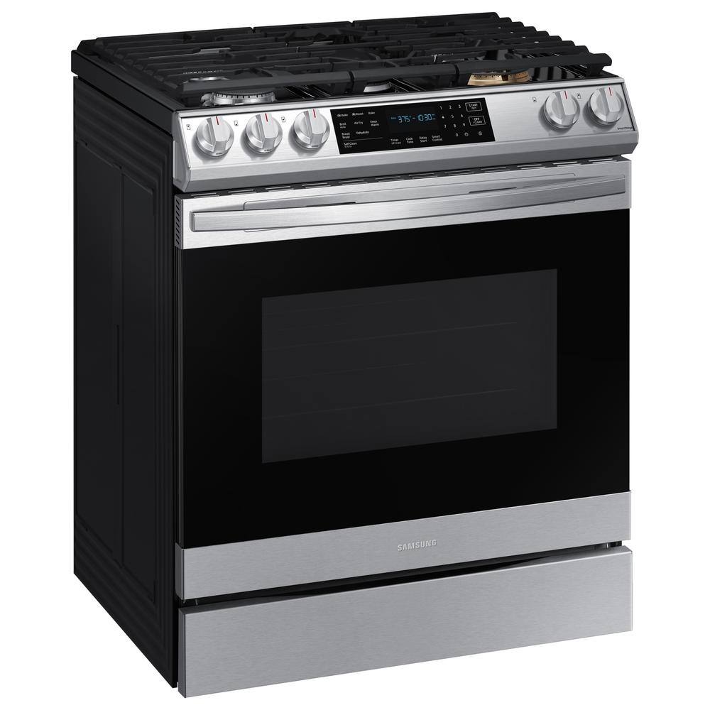  30 in. 6 cu. ft. 5-Burner Slide-In Gas Range with Air Fry and Fan Convection in Stainless Steel NX60T8511SS