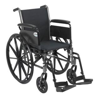 Drive Medical Cruiser III Wheelchair with Flip Back Removable Arms Full Arms and Swing Away Footrests k320dfa-sf