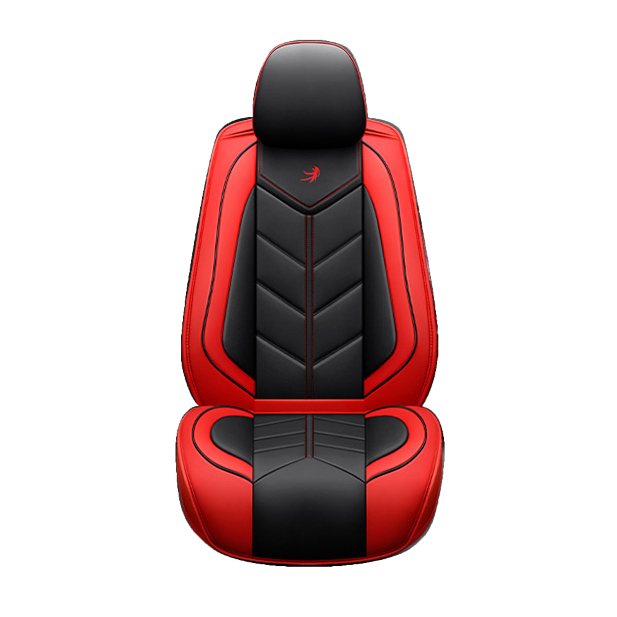 NINTE Universal Car 5-Seat Covers Protector Front Rear Red and Black PU Leather Auto Seat Covers 3Pcs