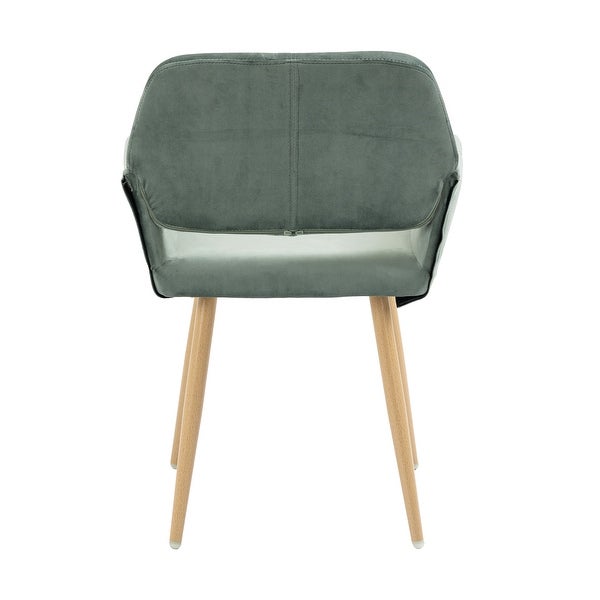 Velet Upholstered Side Dining Chair with Metal Leg(velet+Walnut Wooden Printing Leg)，KD backrest