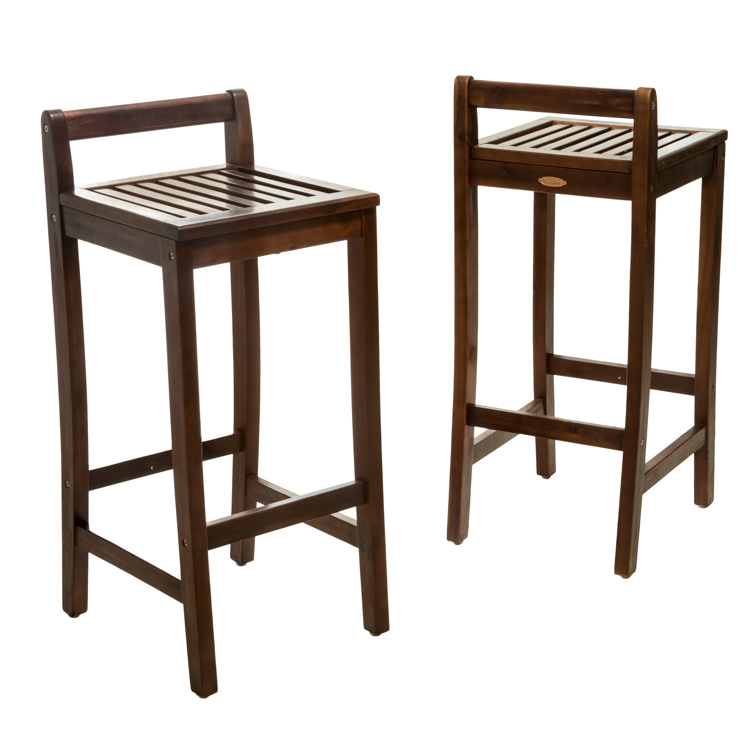 Catrina 30-Inch  Mahogany Stained Wood Bar Stools (Set of 2)