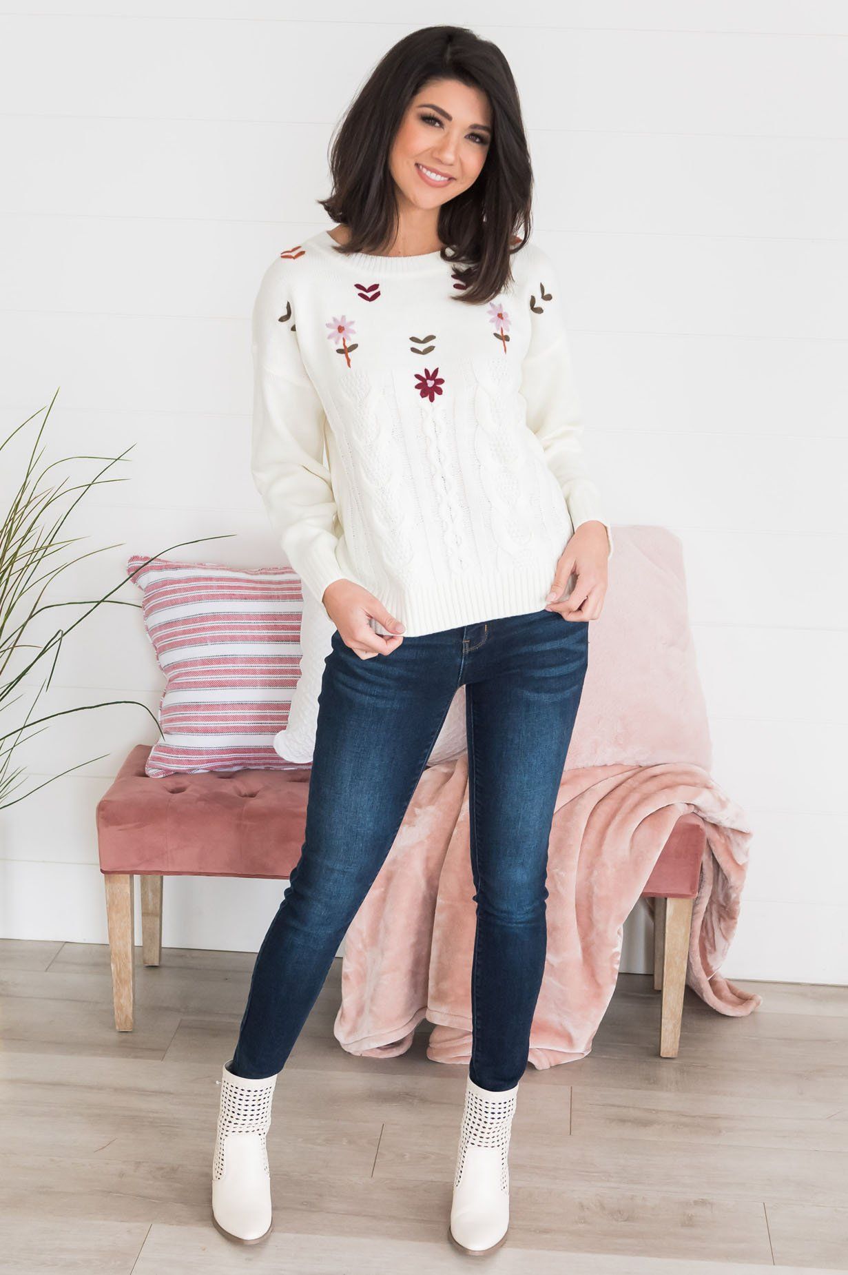 Garden Bliss Modest Sweater