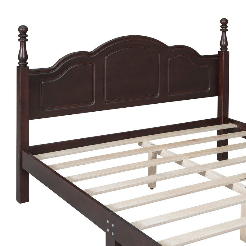 3 Pieces Bedroom Sets  Full/Queen Size Wood Platform Bed and Two Nightstands  Bed frame with Headboard