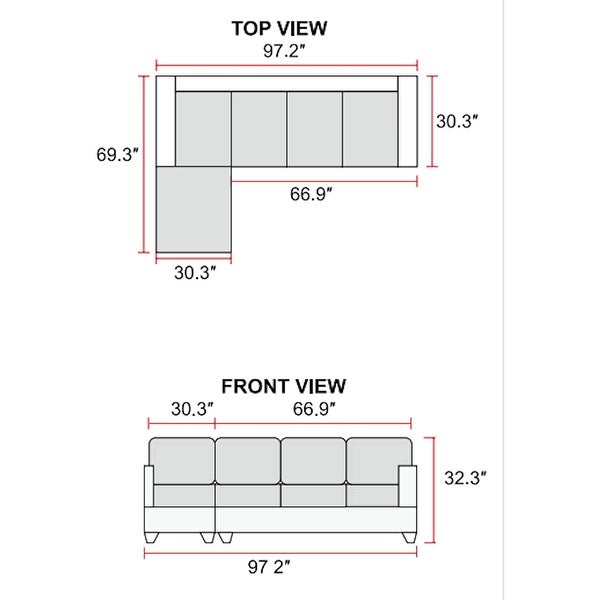 3-Pieces Massage Sectional Sofa Set，Grey Linen(80810A)