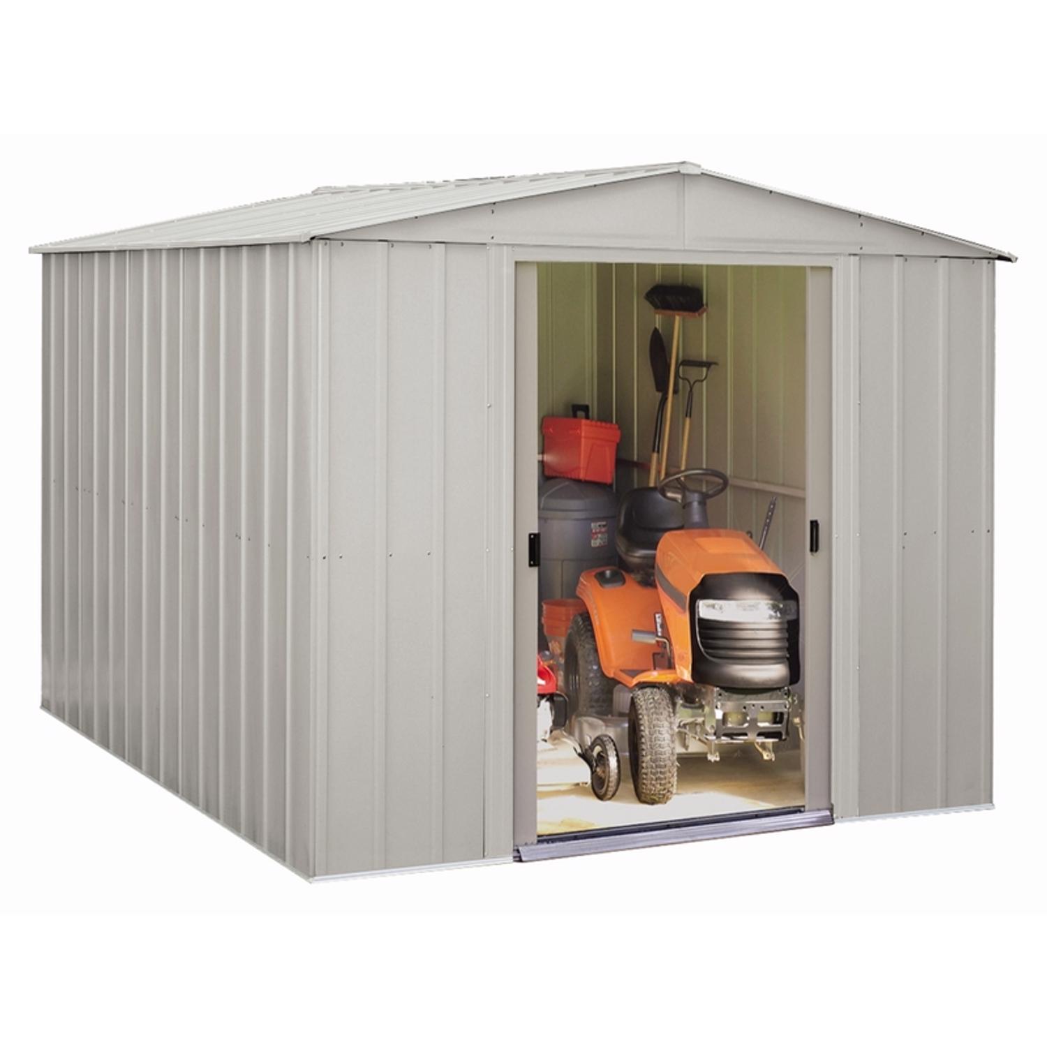 Arrow 10 ft. x 10 ft. Metal Vertical Peak Storage Shed without Floor Kit