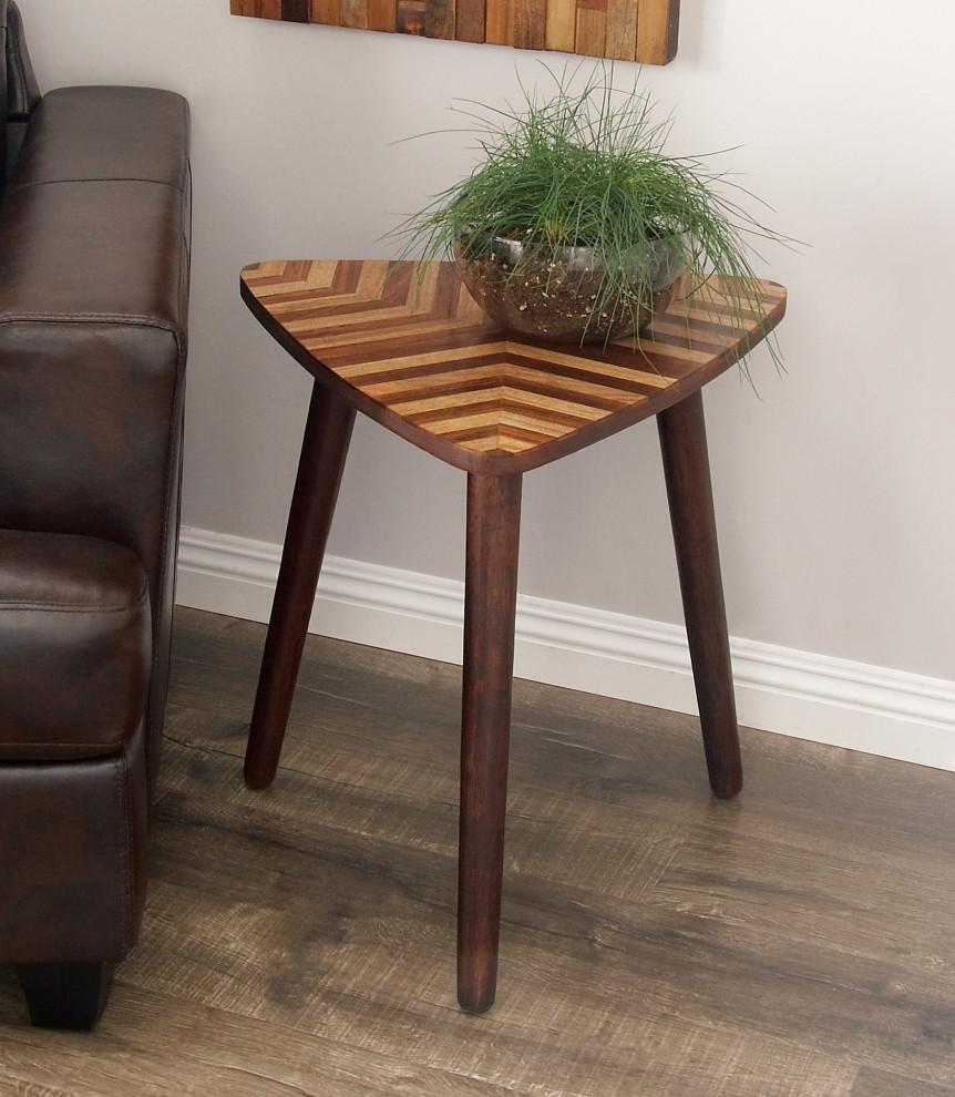 GwG Outlet Wooden Triangle Accent Table  20  x22   Midcentury   Side Tables And End Tables   by Brimfield  ampMay  Houzz