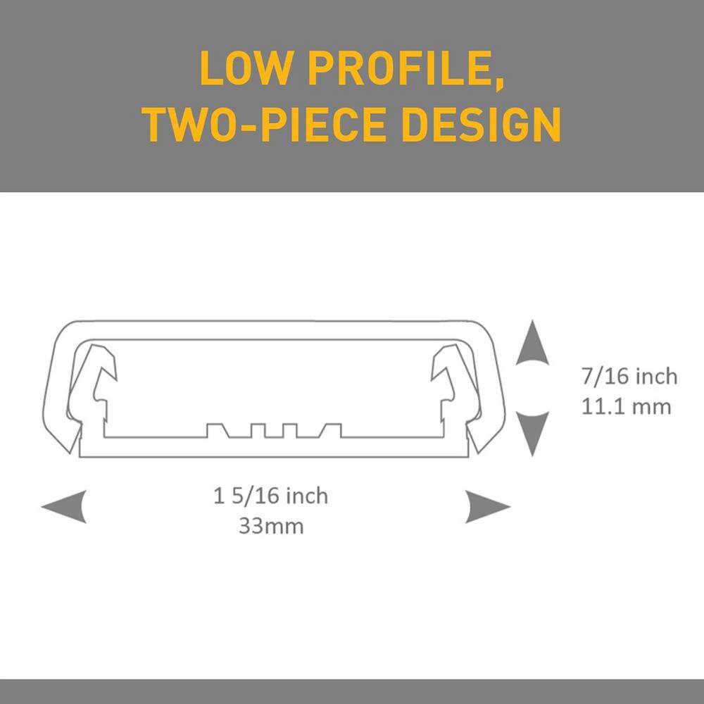 Legrand Wiremold Non-Metallic PVC Raceway Flat Elbow White (2-Pack) NMW6