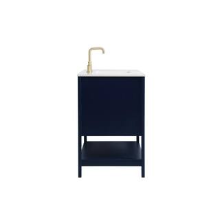 Timeless Home 42 in. W x 22 in. D x 34 in. H Single Bathroom Vanity in Blue with Calacatta Quartz TH32042Blue