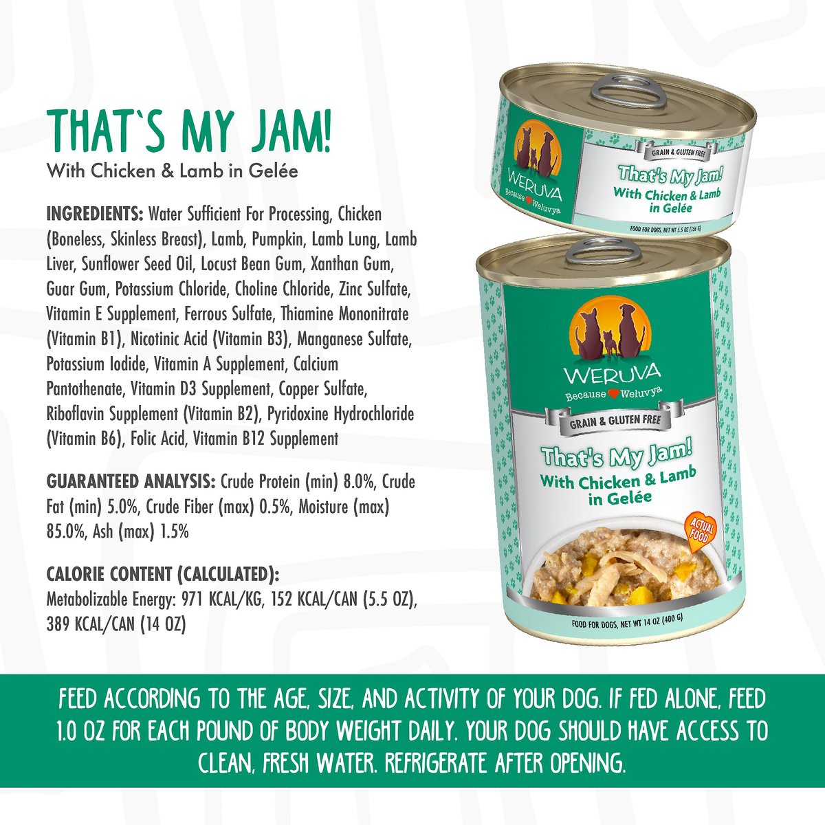 Weruva That's My Jam! With Chicken and Lamb in Gelee Grain-Free Canned Dog Food