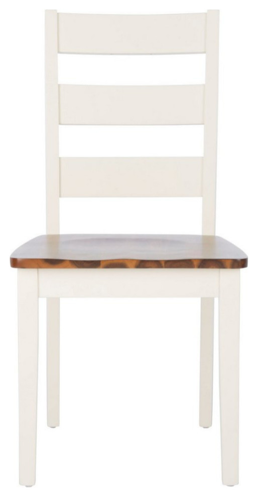 Pixie Ladder Back Dining Chair Set of 2 White/Natural   Modern   Dining Chairs   by Virgil Stanis Design  Houzz