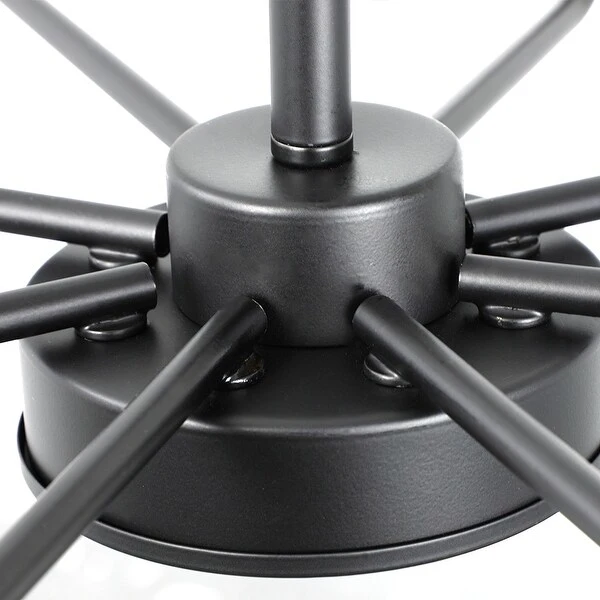 Depuley 8-Light Industrial Farmhouse Metal Candlelabrum Chandelier,Matte Black