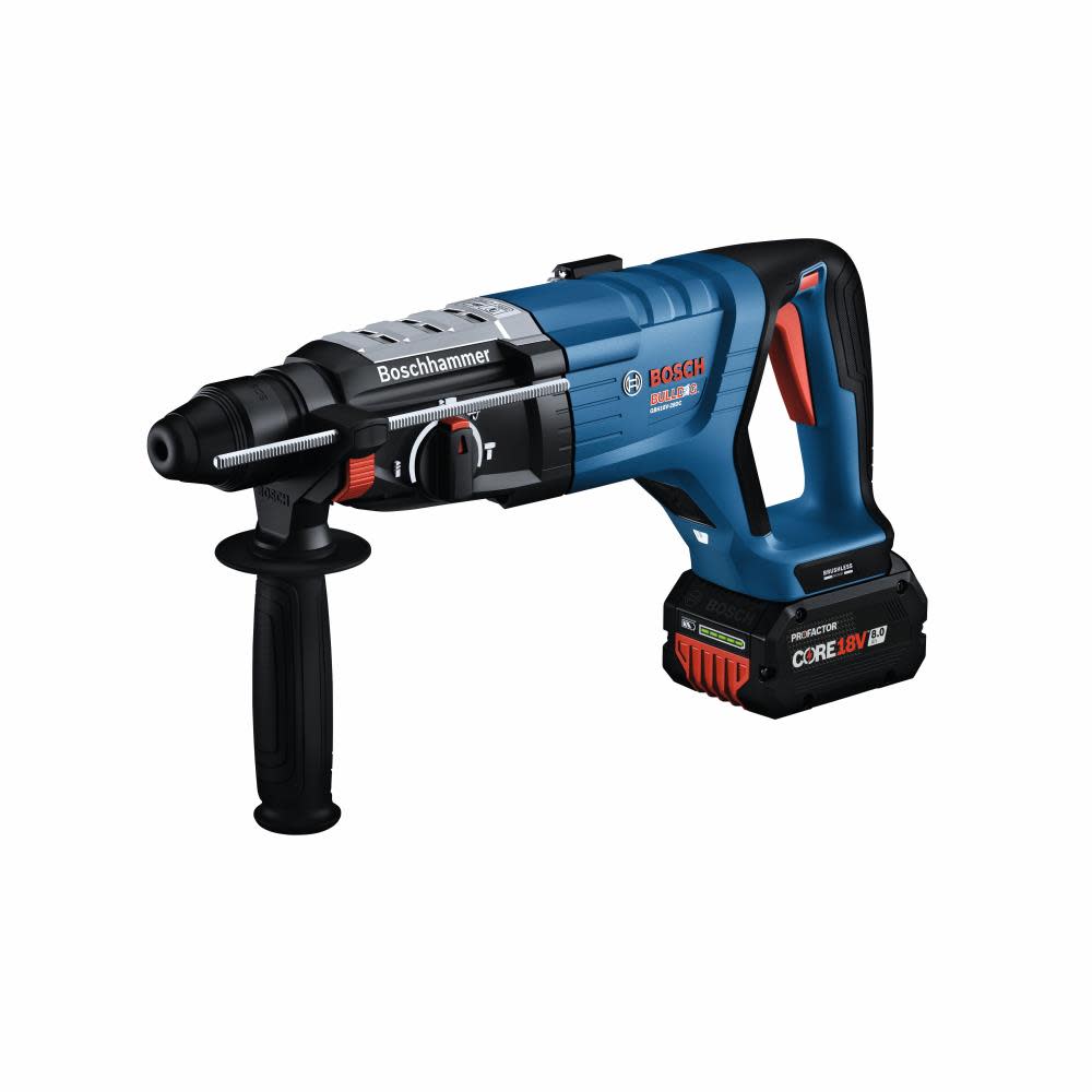 Bosch 18V SDS plus Bulldog 1 1/8 in Rotary Hammer Kit with 2 CORE18V 8Ah PROFACTOR Batteries Factory Reconditioned GBH18V-28DCK24-RT from Bosch