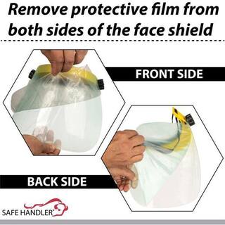 Safe Handler Yellow Reusable Facial Protection Clear Face Shield (3-Pack) BLSH-ES-SFS-3