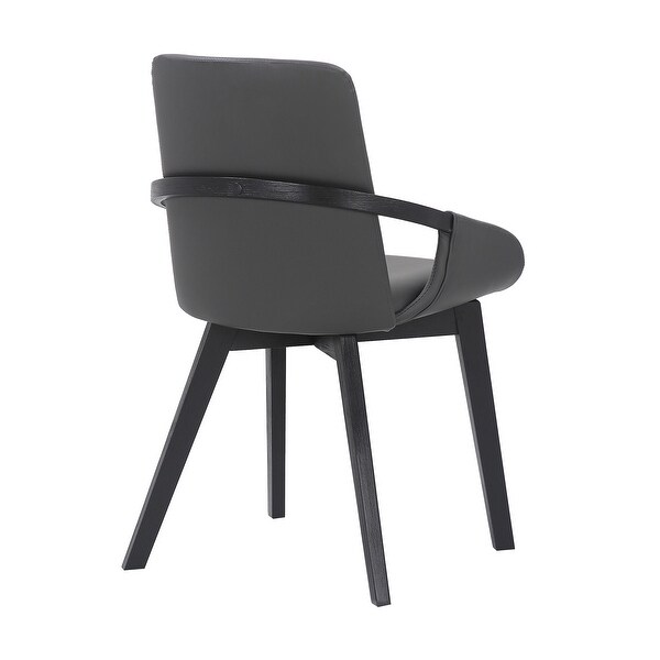 19 Inches Leatherette Dining Chair with Bucket Seat， Black - 33 H x 21 W x 22.5 L