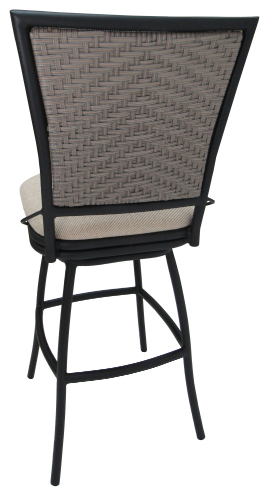 Outdoor Patio Extra Tall Armless Bar Stool 35 quotErin Black  Gray Back   Tropical   Outdoor Bar Stools And Counter Stools   by Tobias Designs  Houzz