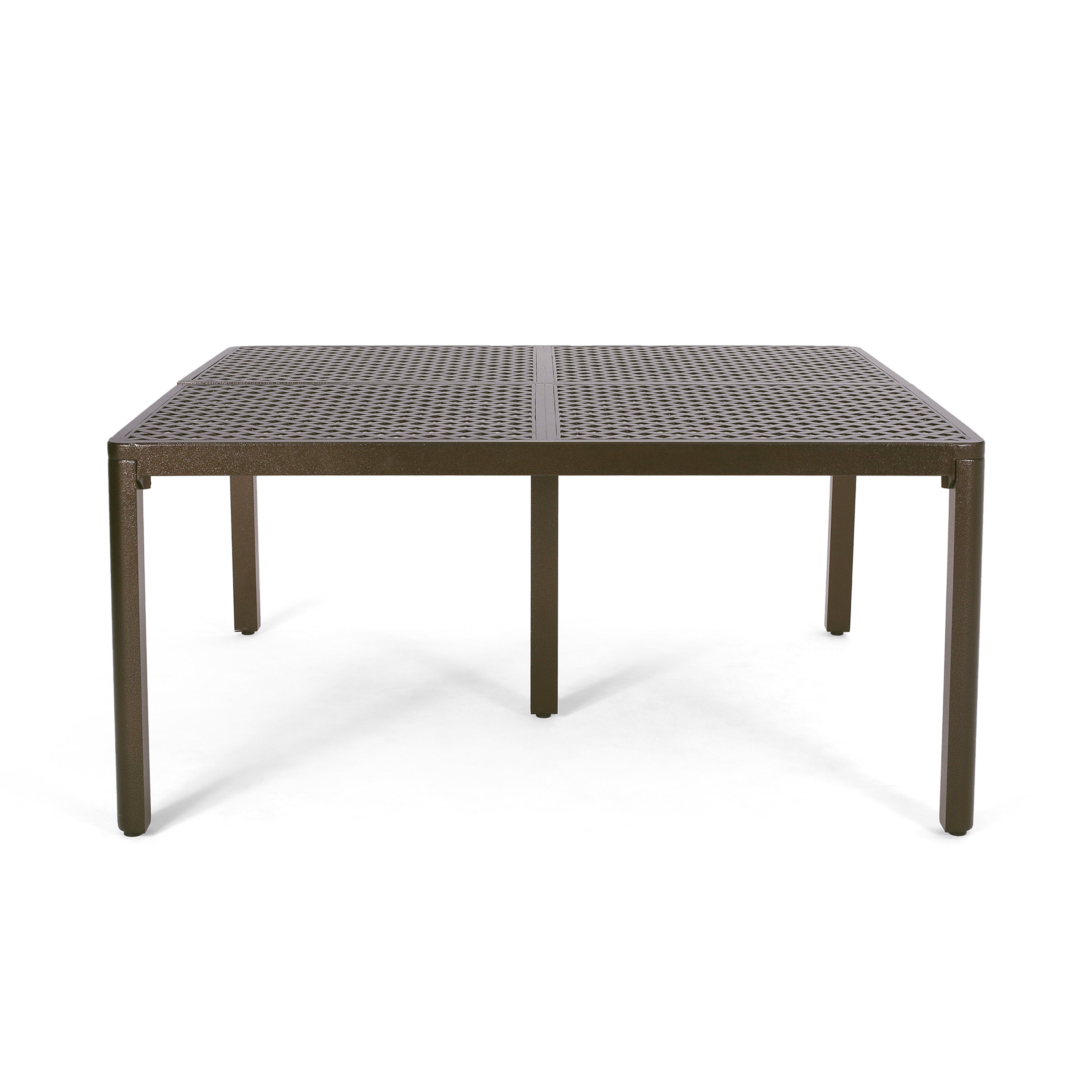 Frisco Modern Aluminum Dining Table with Woven Accents