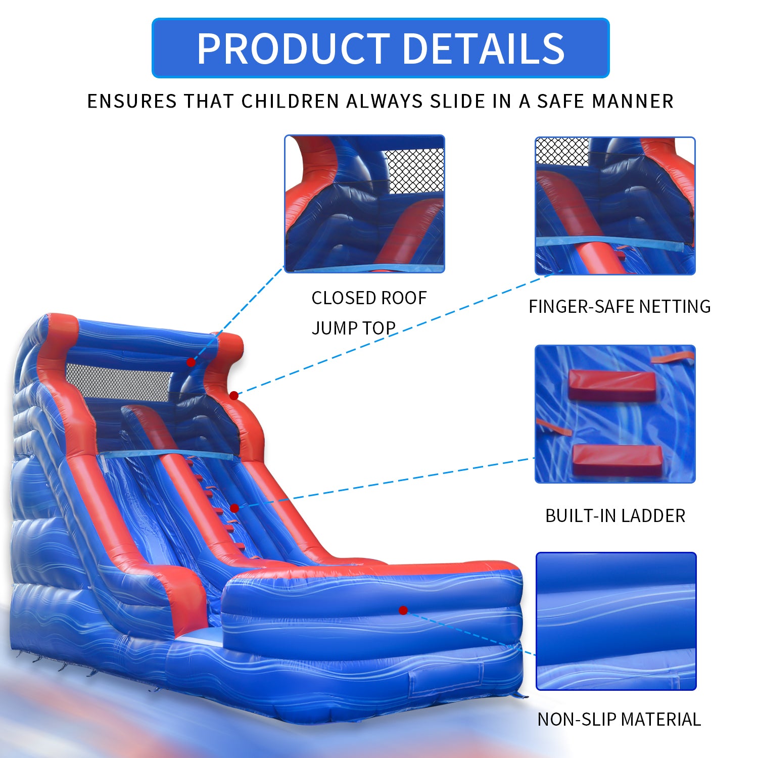 GOOSH 10' x 26' Inflatable Water Slide with Air Blower