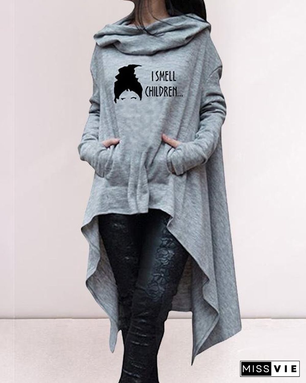 Women Print Casual Daily Long Hoodies