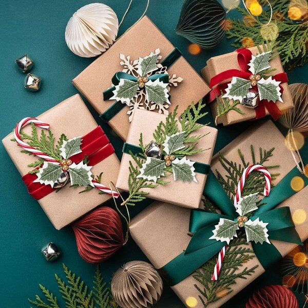 Artificial Green Leaves，Greenery Fake Leaves Faux for Christmas DIY