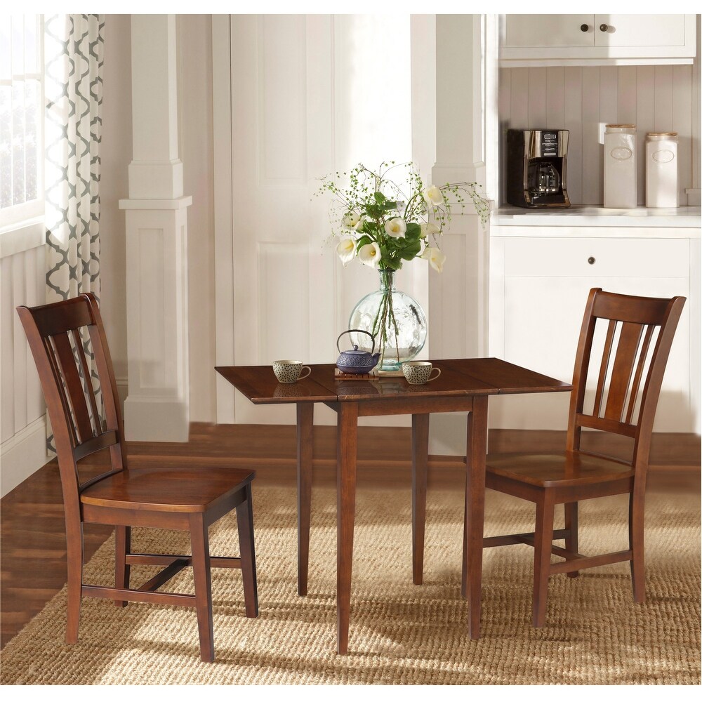 International Concepts Small Dual Drop Leaf Table with 2 Chairs