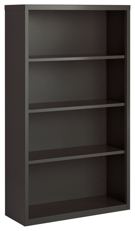 Hirsh 4 Shelf Metal Bookcase in Charcoal   Transitional   Bookcases   by Homesquare  Houzz