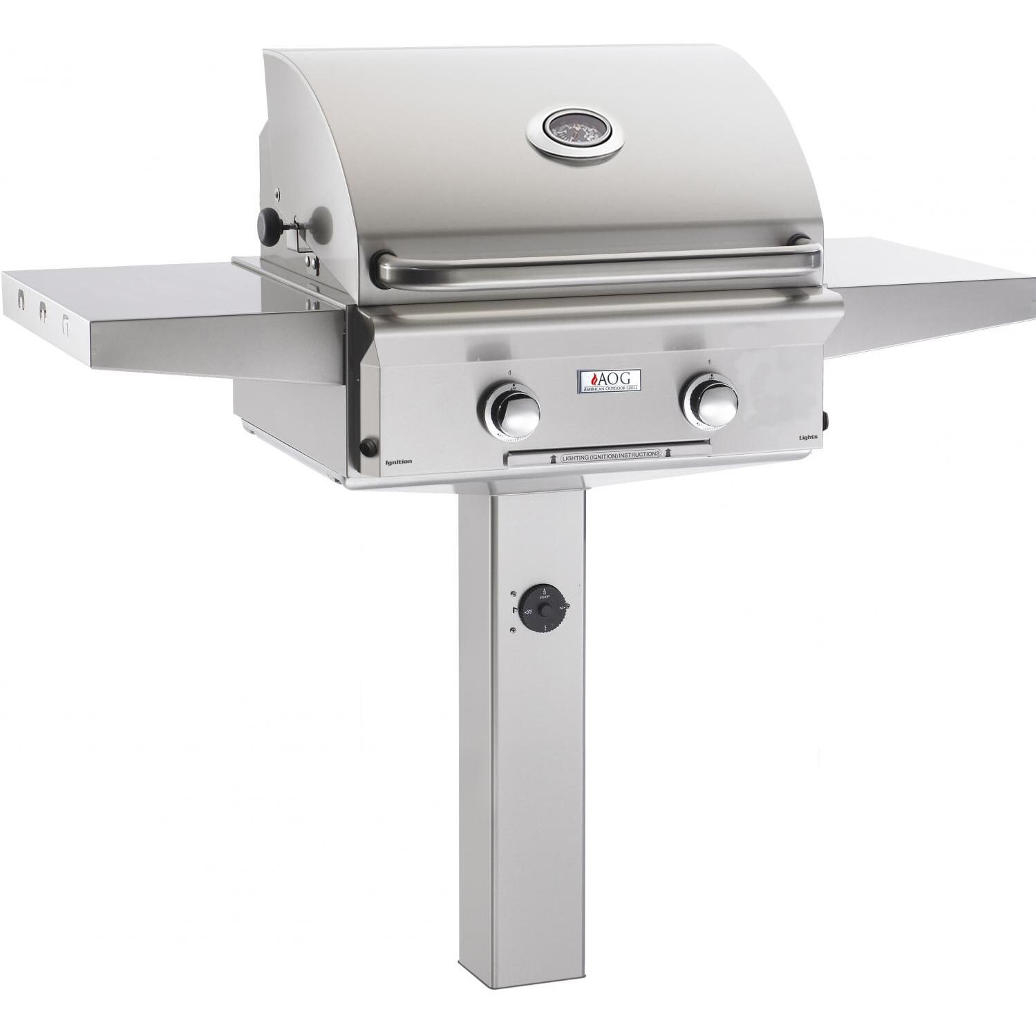 American Outdoor Grill L-Series 24-Inch 2-Burner Natural Gas Grill On In-Ground Post