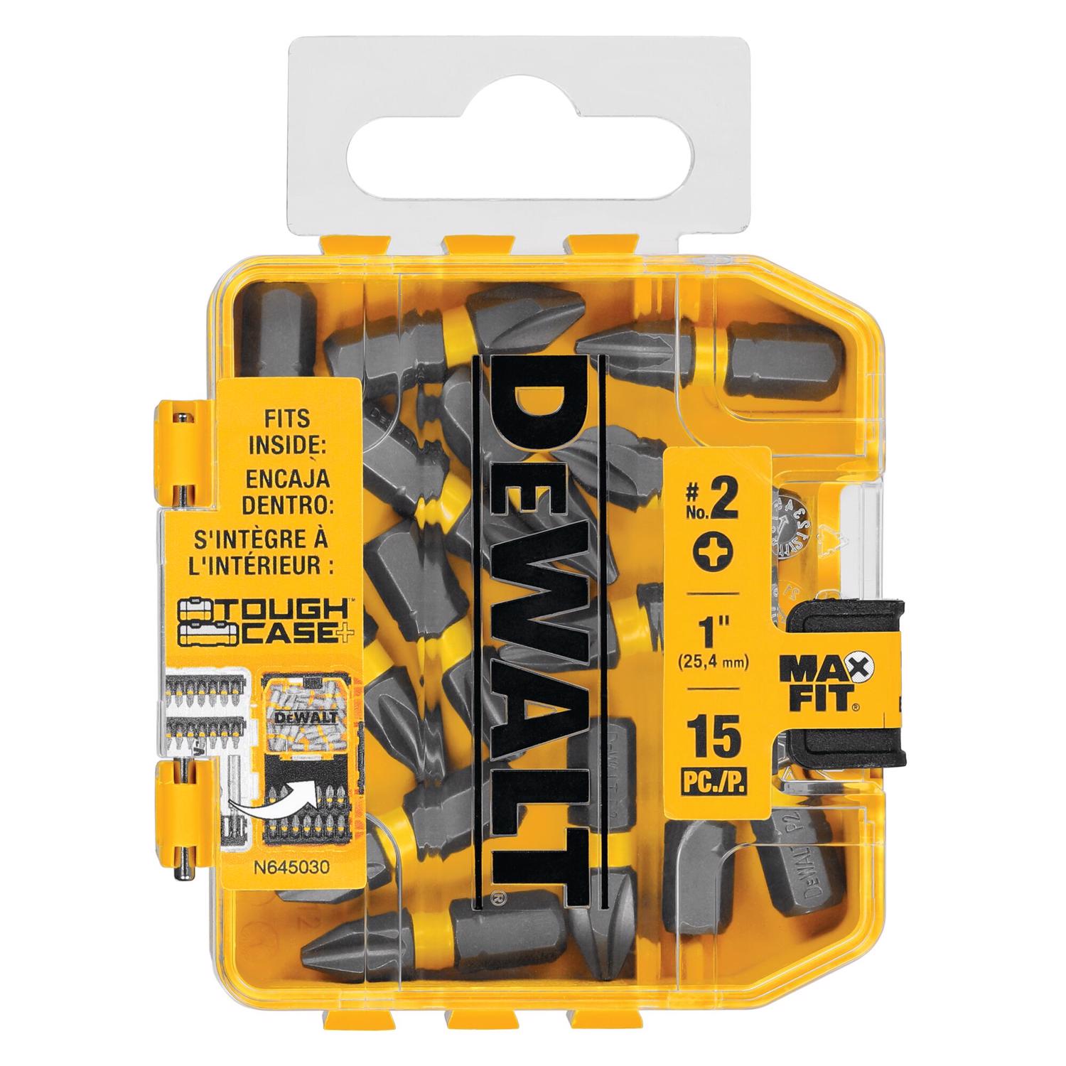 DW Max Fit Phillips #2 X 1 in. L Insert Bit S2 Tool Steel 15 pc