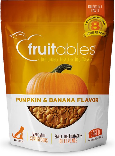 Fruitables Pumpkin and Banana Flavor Crunchy Dog Treats