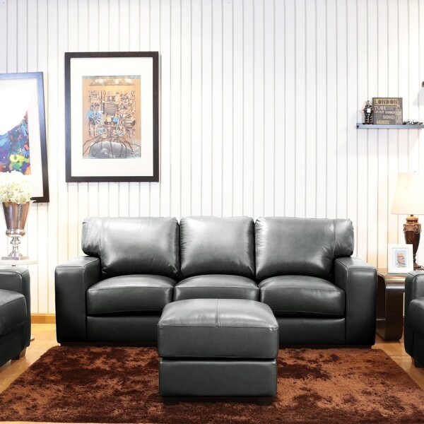 Bordeaux Leather Match Sofa，Loveseat，Armchair and Ottoman