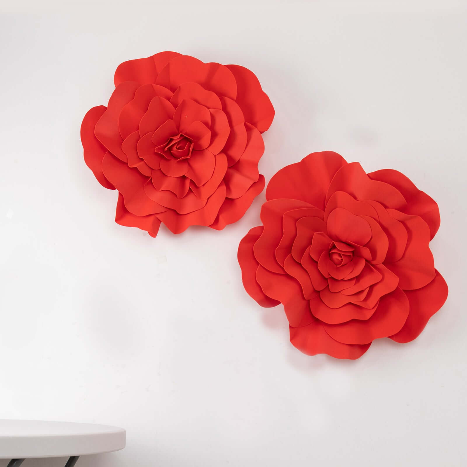 2 Pack Large Red Real Touch Artificial Foam DIY Craft Roses 24