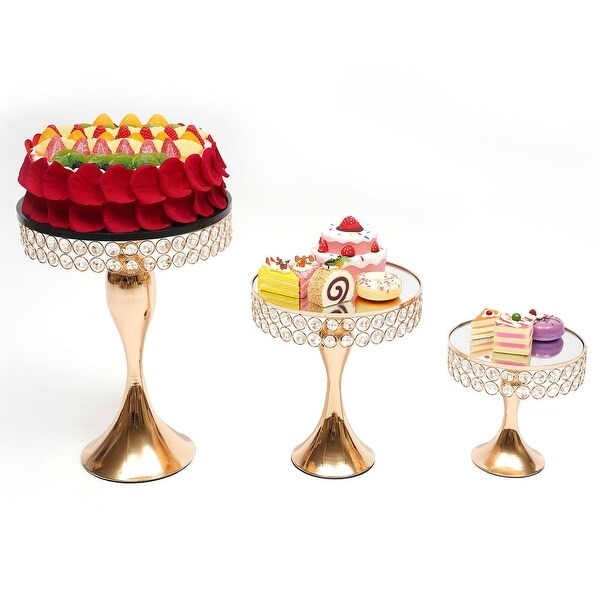 3 Pcs Mermaid Tail Crystal Cake Stands Mirror Cake Dessert Holder