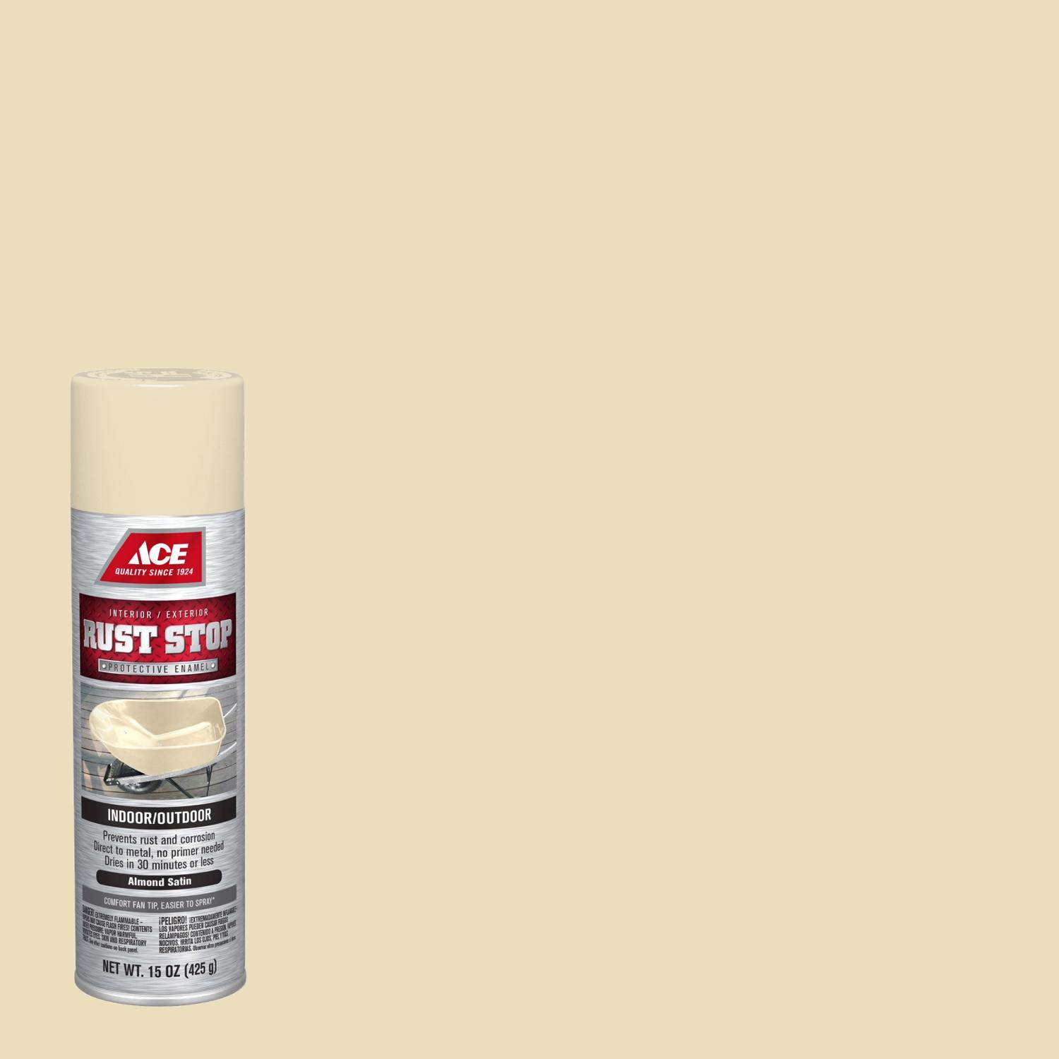 Ace Rust Stop Satin Almond Protective Enamel Spray Paint 15 oz