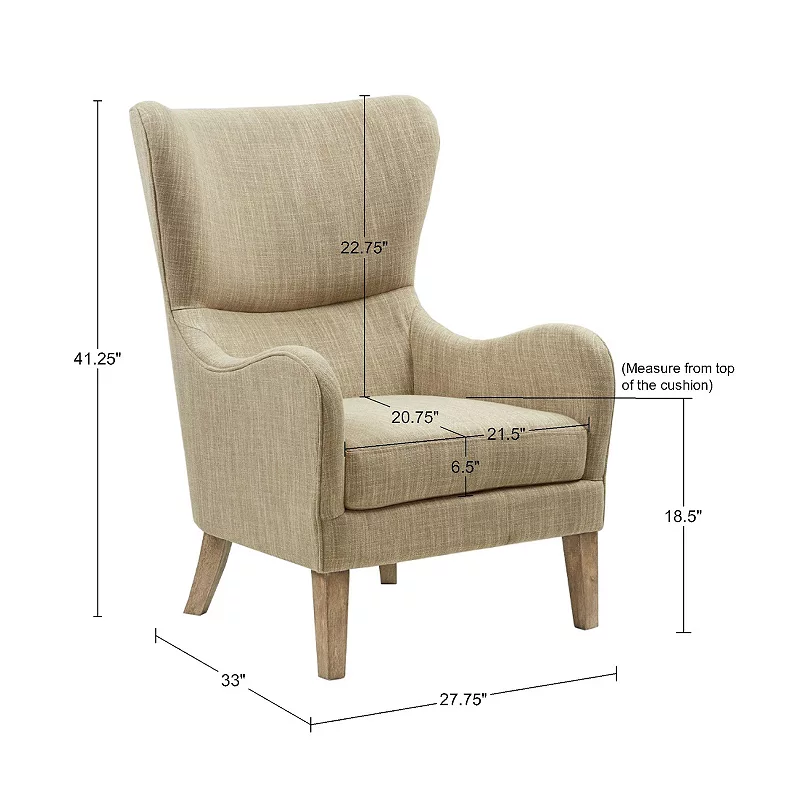 Madison Park Leda Swoop Wing Accent Chair