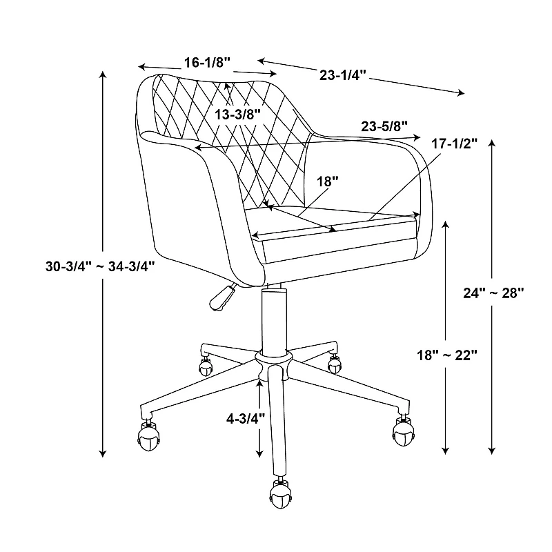 Linon Imogen Quilted Office Chair