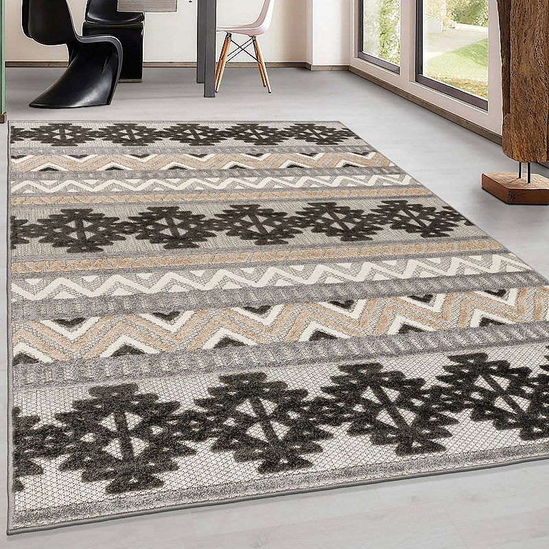 World Rug Gallery Contemporary Geometric Bohemian Indoor Outdoor Rug