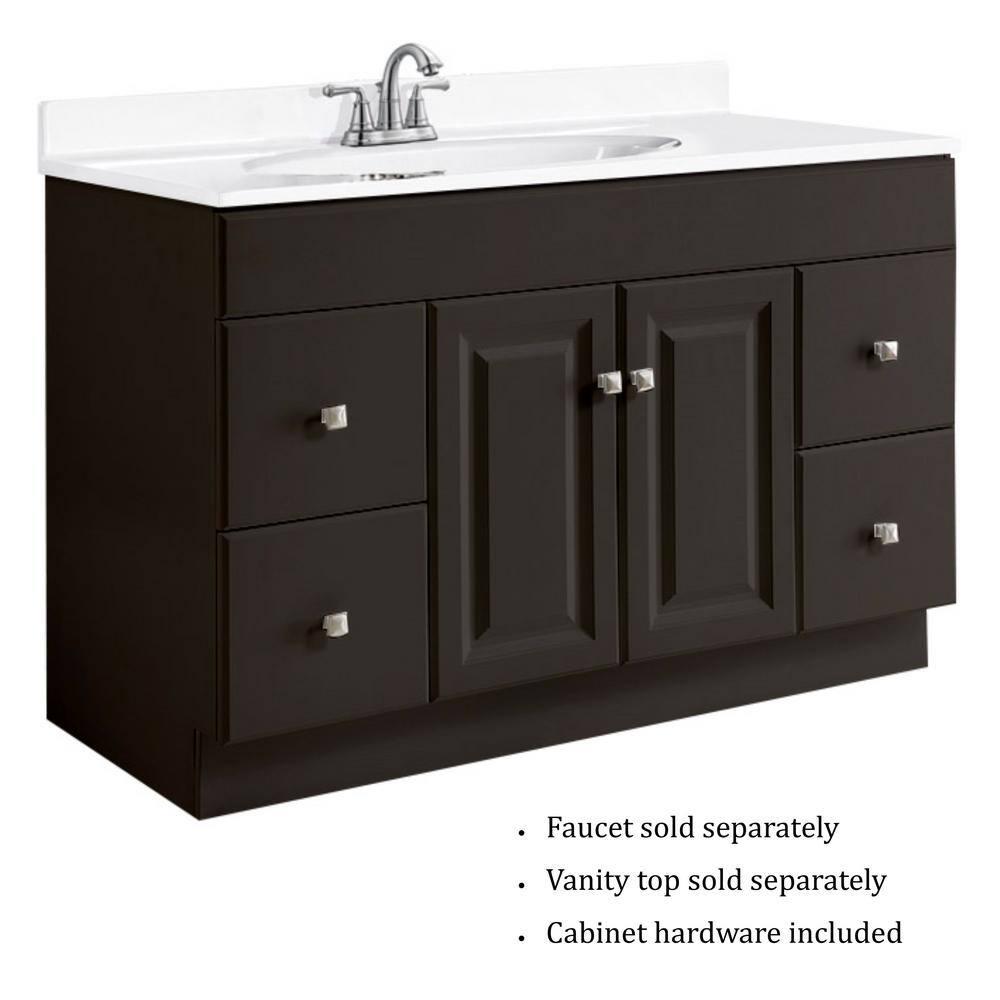 Design House Wyndham 48 in W x 21 in D Ready to Assemble Bath Vanity Cabinet Only in Espresso