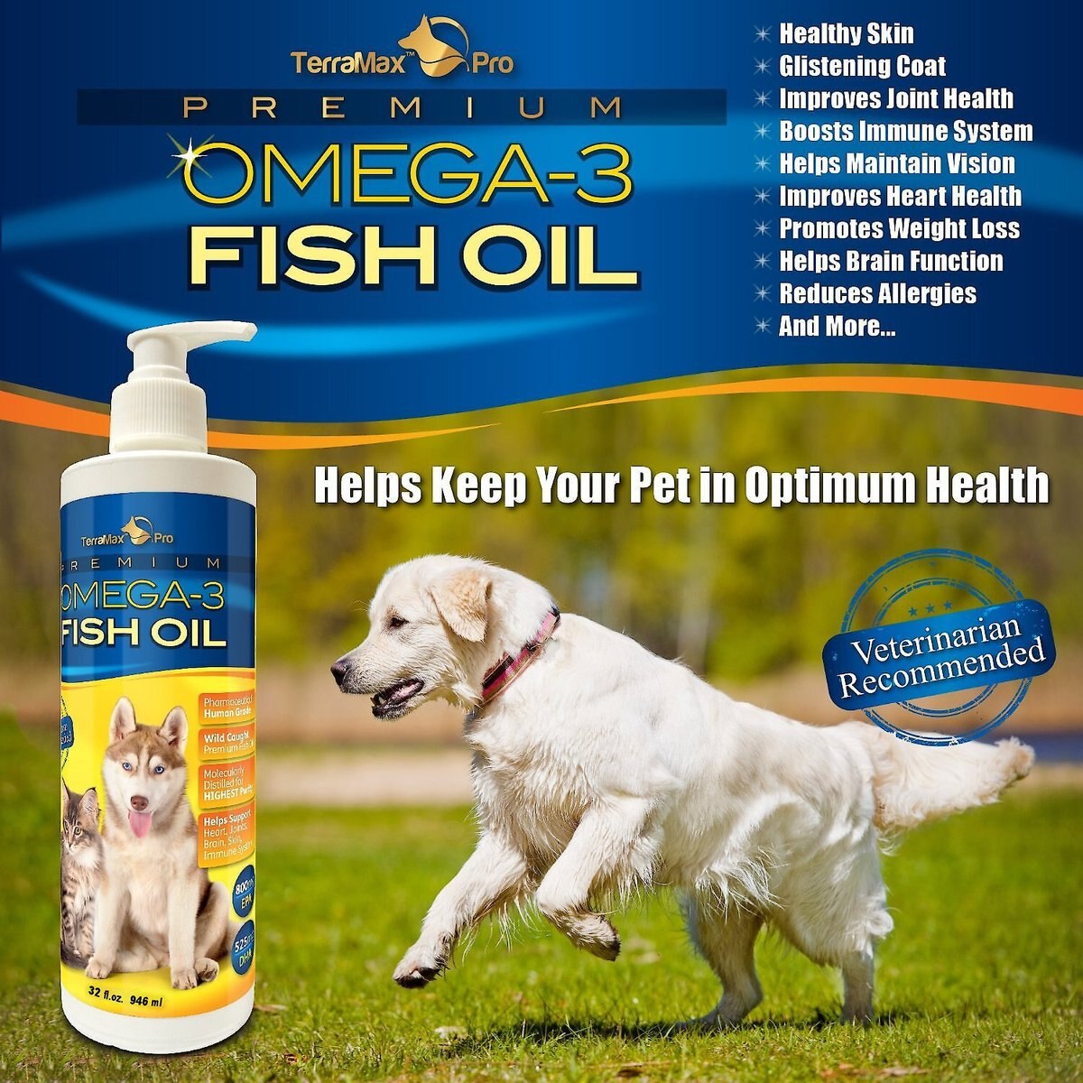 TerraMax Pro Premium Omega-3 Fish Oil Dog Supplement