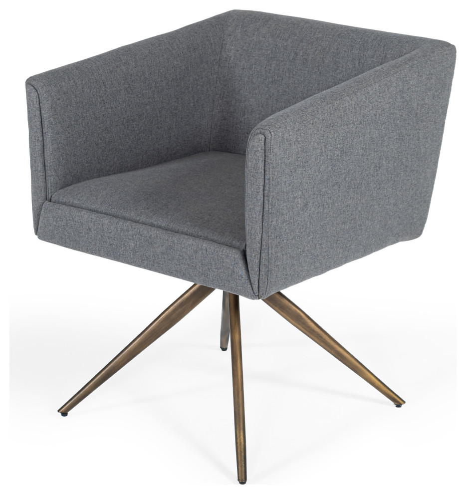 Modrest Riaglow Contemporary Dark Grey Fabric Dining Chair   Midcentury   Dining Chairs   by Vig Furniture Inc.  Houzz