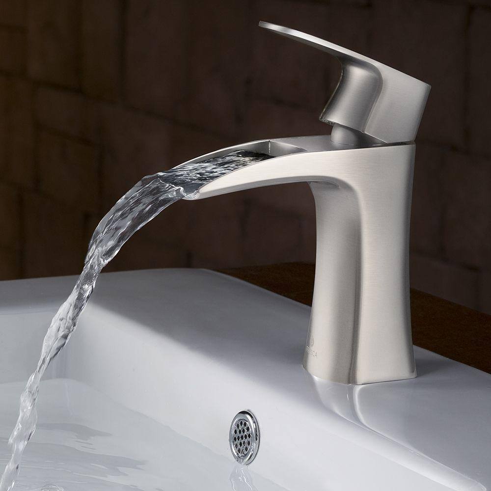 Fresca Fortore Single Hole Single-Handle Low-Arc Bathroom Faucet in Brushed Nickel FFT3071BN