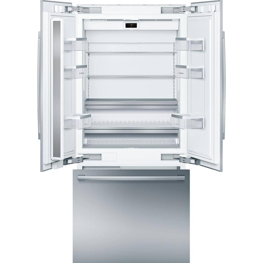 Bosch Benchmark Benchmark Series 36 in. W 19.4 cu. ft. Built-In Smart French Door Refrigerator in Stainless Steel Counter Depth B36BT935NS