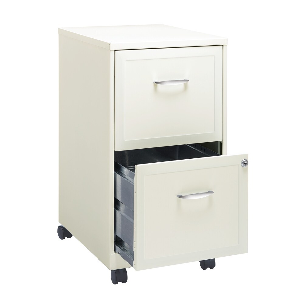 Space Solutions Pearl White 2 drawer Mobile File Cabinet