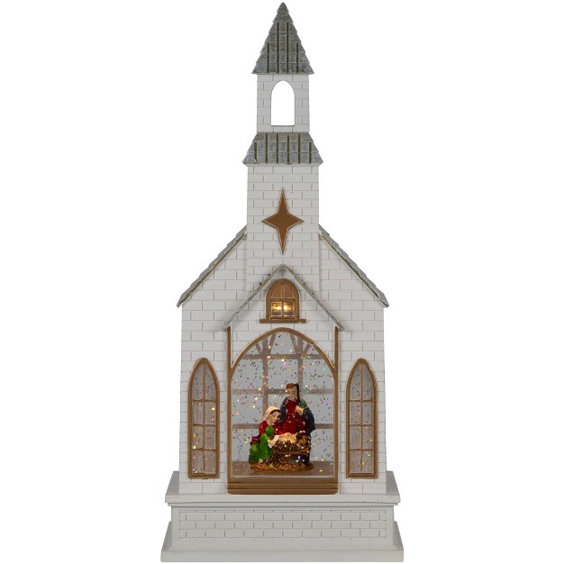 Led Lighted Holy Family Church Scene Christmas Snow Globe