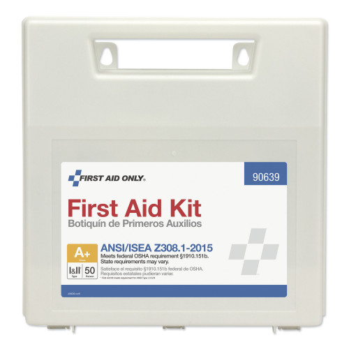 First Aid Only ANSI Class A+ First Aid Kit for 50 People， 183 Pieces， Plastic Case (90639)