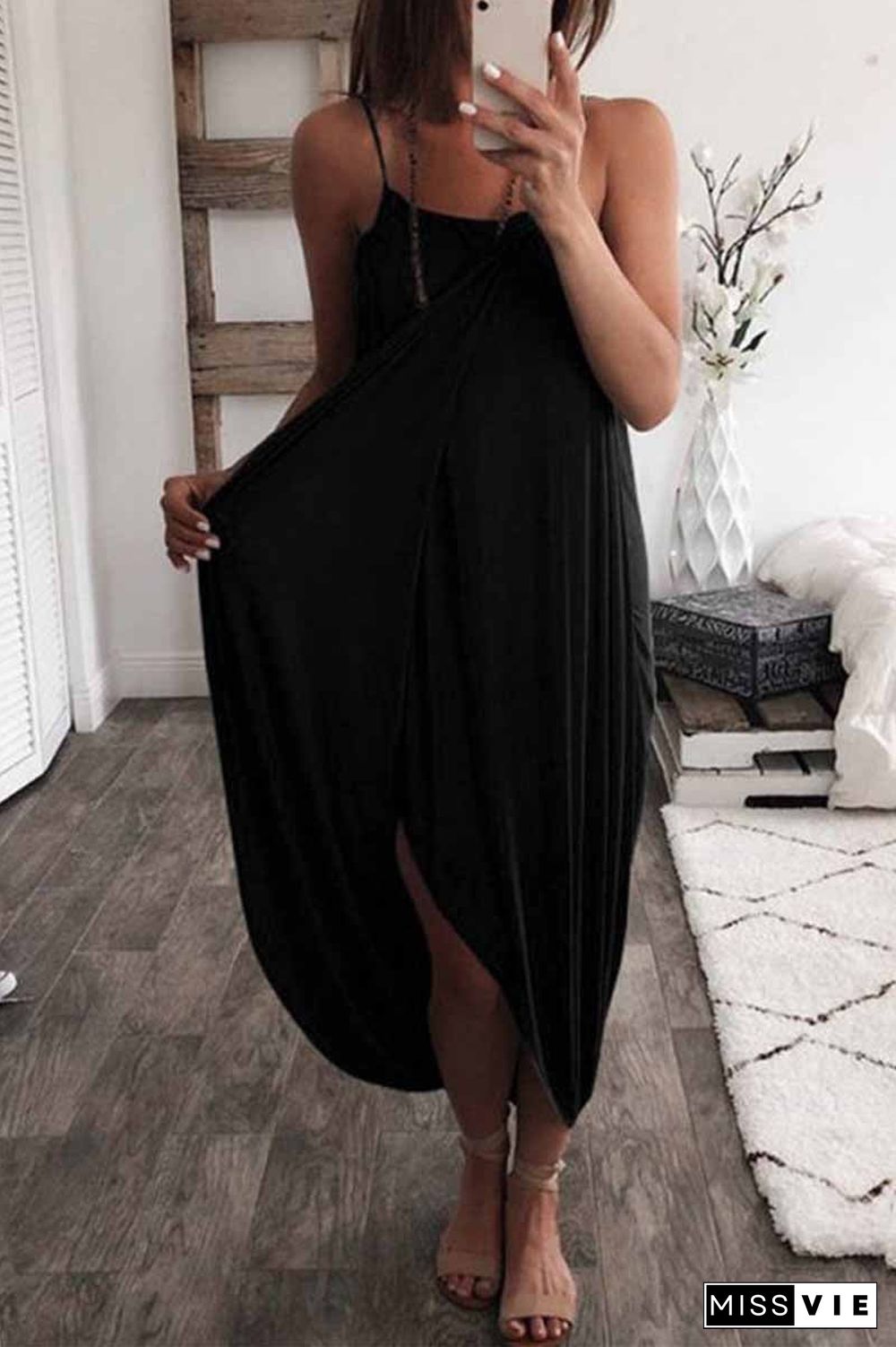 Solid Color Knitted Loose And Irregular Maxi Dress(5 Colors)