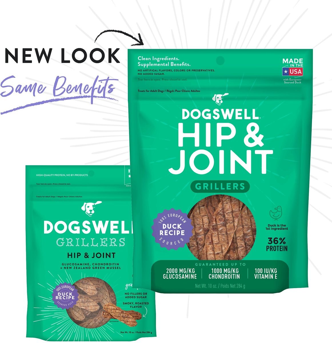 Dogswell Grillers Hip and Joint Duck Recipe Grain-Free Dog Treats