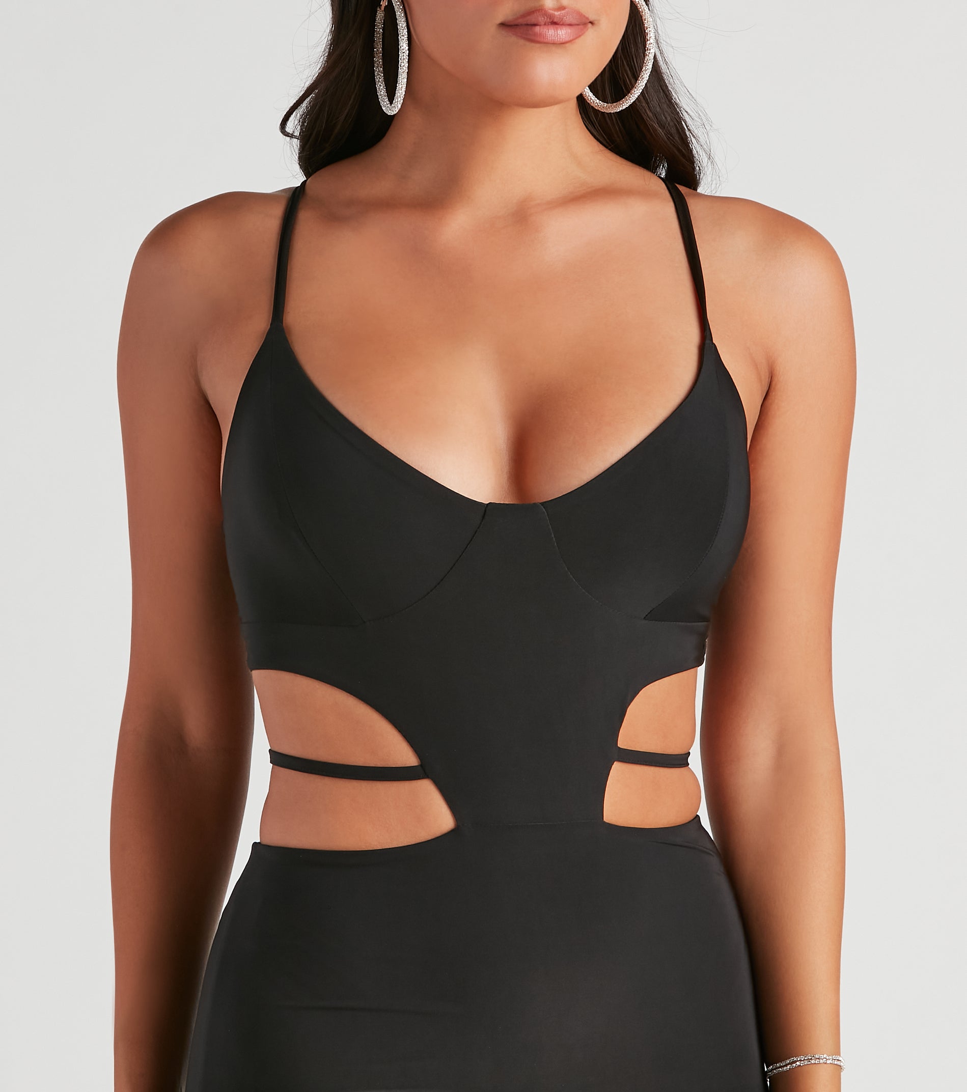 Sultry Flirt Cutout Tie Mini Dress