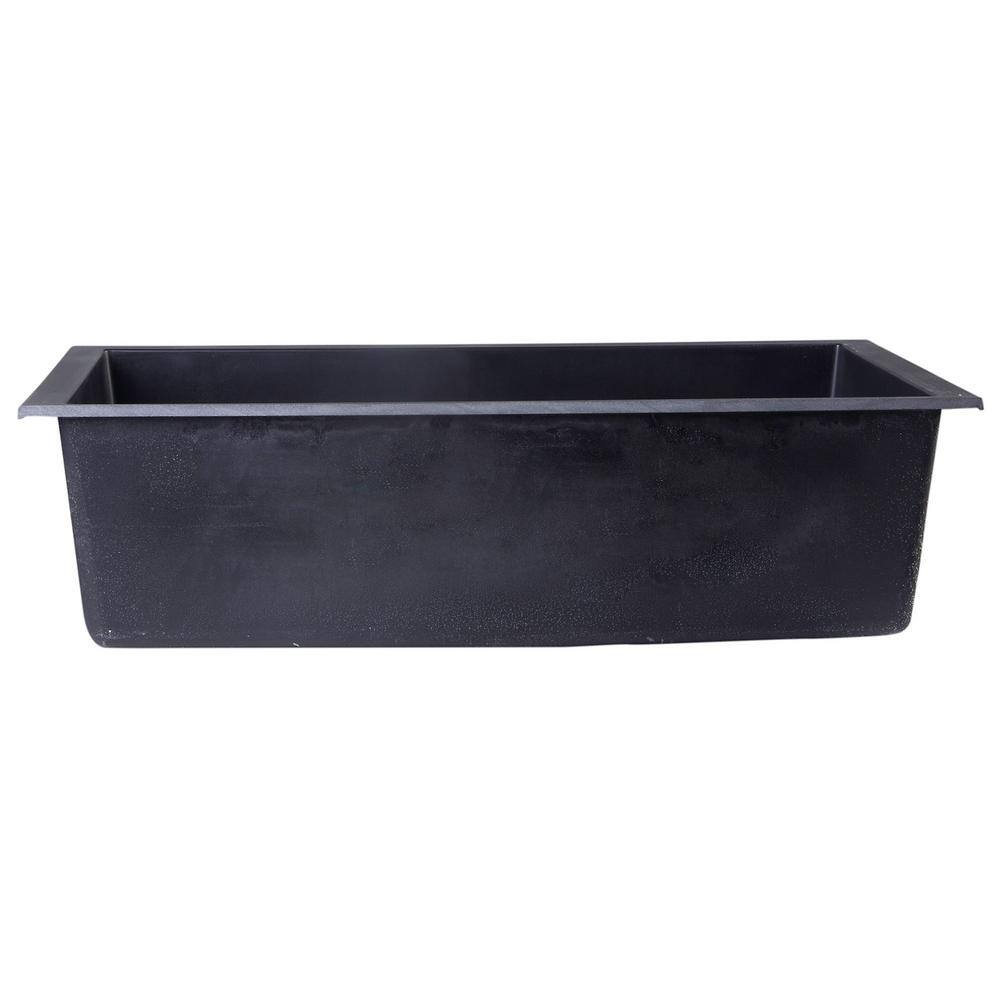 ALFI BRAND Undermount Granite Composite 29.88 in. Single Bowl Kitchen Sink in Black AB3020UM-BLA